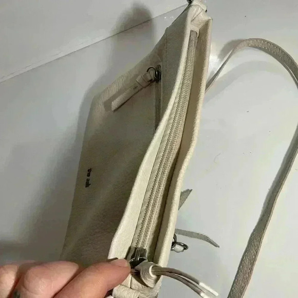 The Sak Sanibel Cream Leather Embossed Crossbody purse - Picture 5 of 10